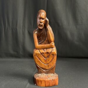 VTG MCM Wooden Monk Statue