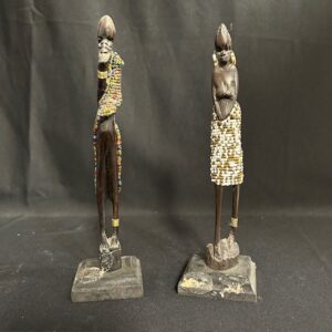 VTG Wooden & Beaded African Figurines