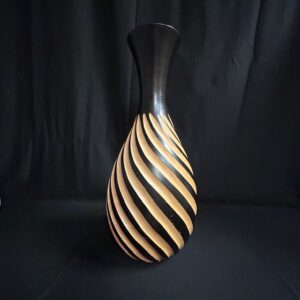 Large Wooden Swirl Vase