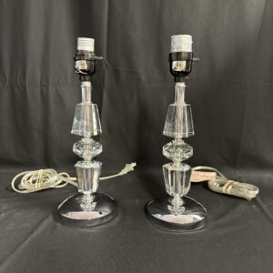 Faceted Crystal Art Deco Style Table Lamps