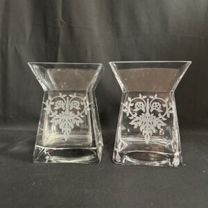 Etched Square Vases
