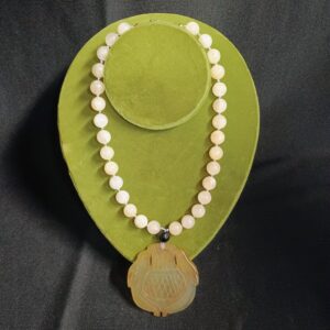 Asian Yellow Jade Rabbit Pendant Necklace