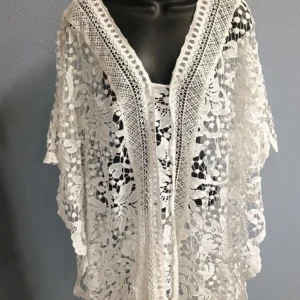 NWT Sundance White Lace Poncho